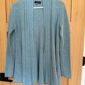 Blue Open Front Cashmere Sweater